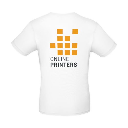 T-shirt bianca in cotone da uomo a maniche corte.