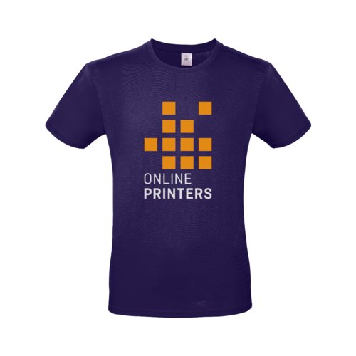 T-shirt in cotone viola scuro da uomo a maniche corte.