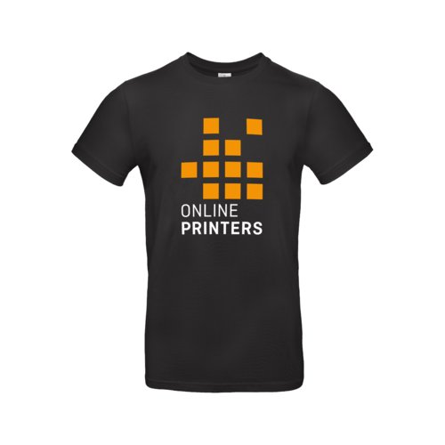 T-shirt nera in cotone da uomo a maniche corte.