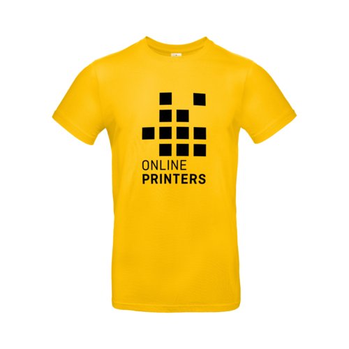 T-shirt in cotone giallo dorato da uomo a maniche corte.