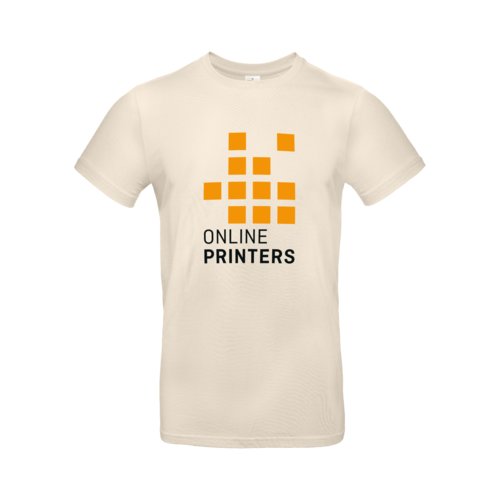 T-shirt beige in cotone da uomo a maniche corte.
