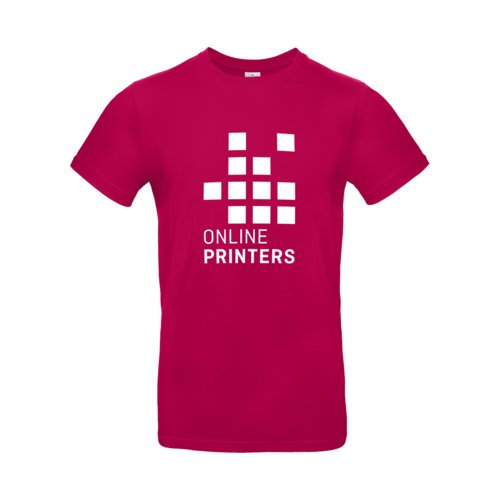 T-shirt in cotone fucsia da uomo a maniche corte.