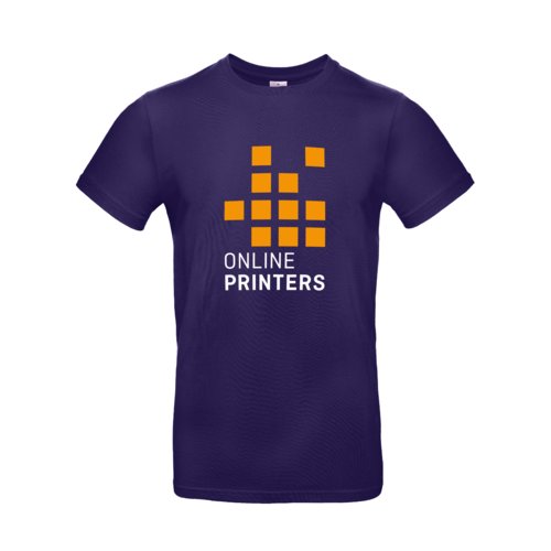 T-shirt in cotone viola scuro da uomo a maniche corte.