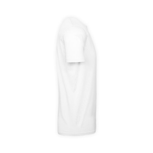 T-shirt bianca in cotone con maniche corte e scollo rotondo.