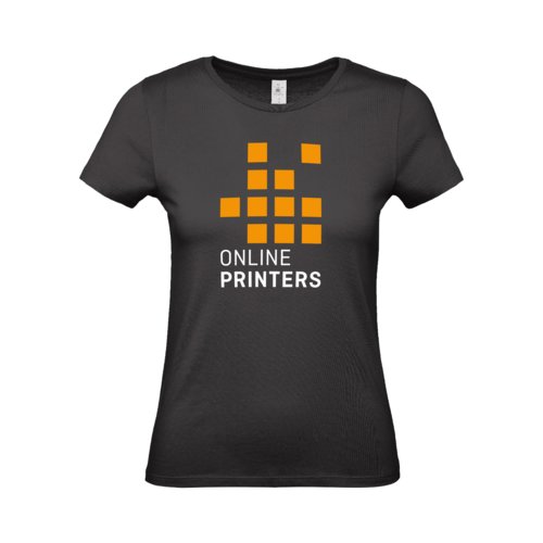 T-shirt nera in cotone da donna a maniche corte.