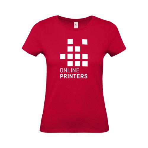 T-shirt da donna in cotone rosso scuro a maniche corte.