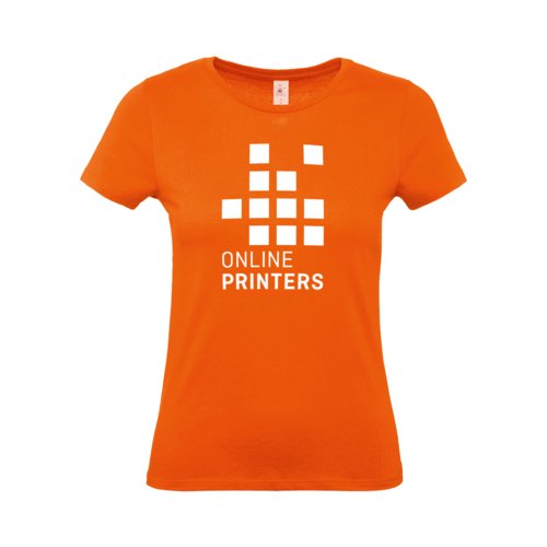 T-shirt da donna arancione in cotone a maniche corte.