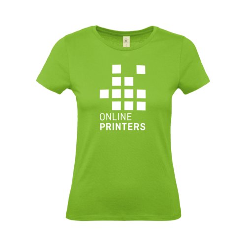 T-shirt da donna in cotone verde mela a maniche corte.