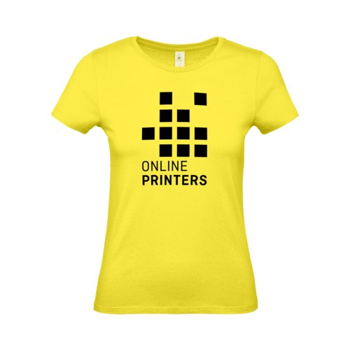 T-shirt gialla in cotone da donna a maniche corte.