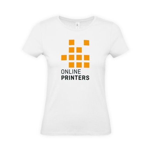 T-shirt bianca in cotone da donna a maniche corte.