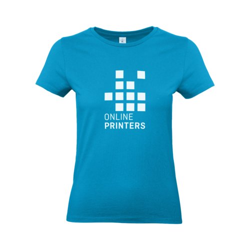T-shirt da donna in cotone blu atollo con maniche corte.