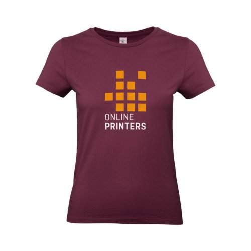T-shirt in cotone color bordeaux da donna.