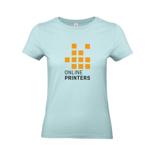 T-shirt da donna in cotone verde menta a maniche corte.