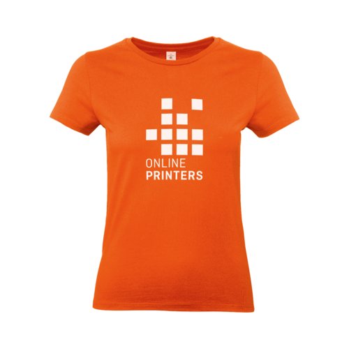 T-shirt da donna arancione in cotone a maniche corte.