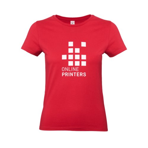 T-shirt rossa in cotone da donna a maniche corte.