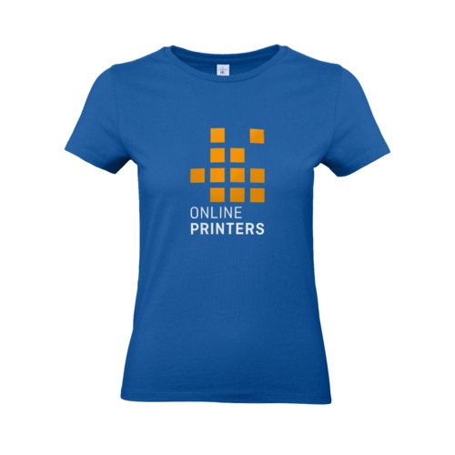T-shirt in cotone blu royal da donna, taglio aderente.