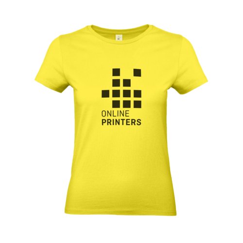 T-shirt gialla in cotone da donna a maniche corte.