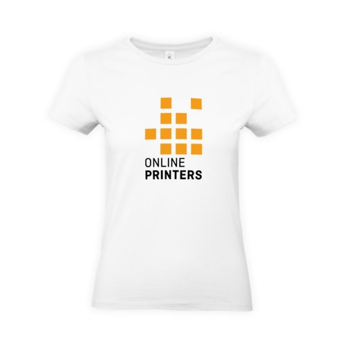 T-shirt bianca in cotone da donna a maniche corte.