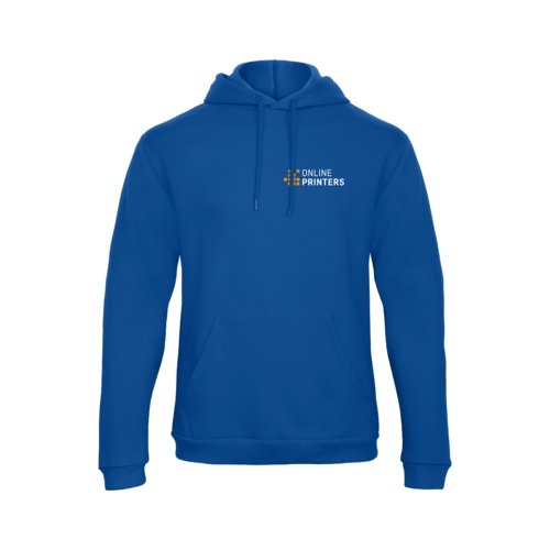 Felpa con cappuccio blu reale in misto cotone con cappuccio e tasca a marsupio.