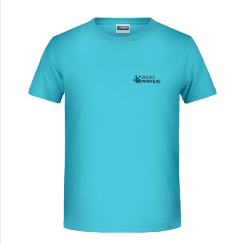 T-shirt in cotone turchese a maniche corte.