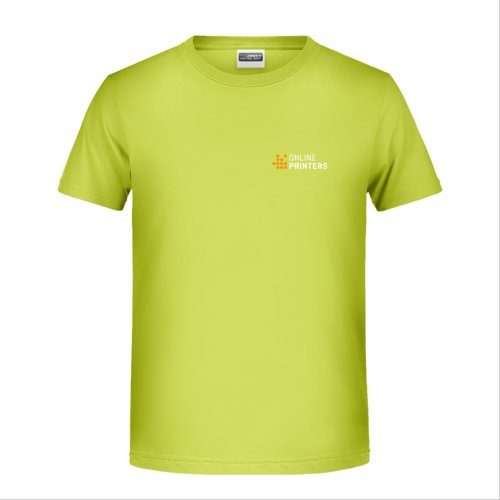 T-shirt in cotone giallo neon a maniche corte con scollo rotondo.