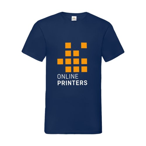 T-shirt blu navy in cotone con scollo a V da uomo.