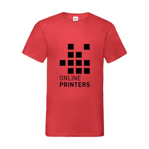 T-shirt rossa in cotone con scollo a V da uomo.