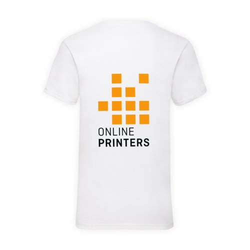 T-shirt bianca in cotone con scollo a V da uomo.