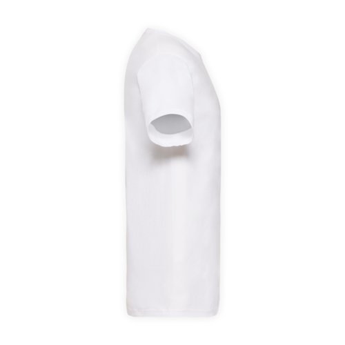 T-shirt bianca in cotone con scollo a V da uomo.