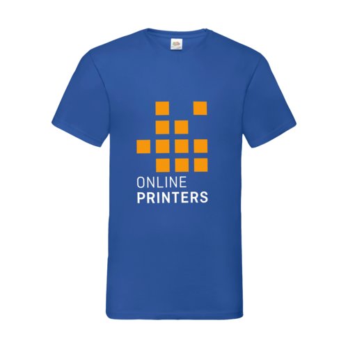 T-shirt blu royal in cotone con scollo a V da uomo.