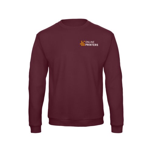 Felpa bordeaux in misto poliestere-cotone.