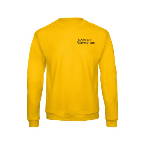 Felpa in misto cotone-poliestere giallo dorato da uomo con maniche lunghe.