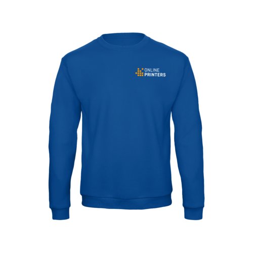 Felpa blu reale in misto cotone con collo rotondo.