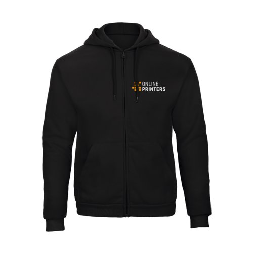 Giacca felpata con zip integrale e cappuccio.