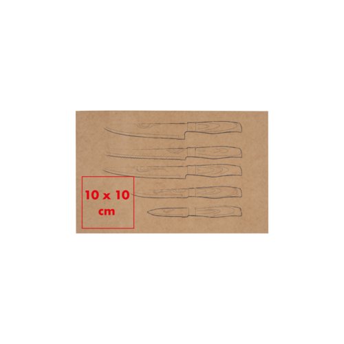 Set di coltelli, cinque pezzi, con diverse forme di lama.