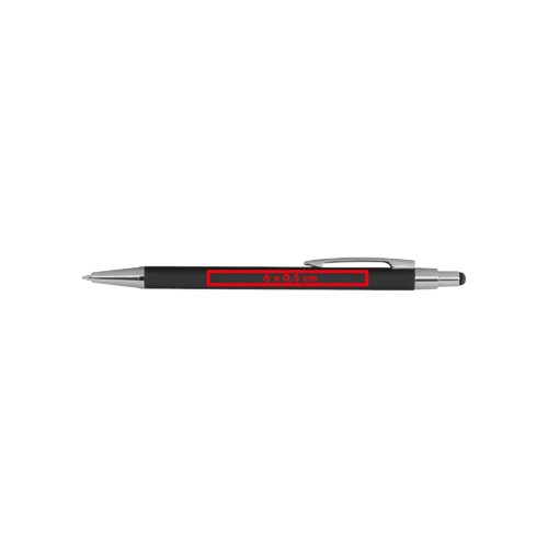 Penna a sfera in metallo nero con funzione touch e clip.