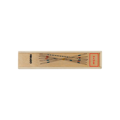 Gioco Mikado in legno con bastoncini in scatola di legno.