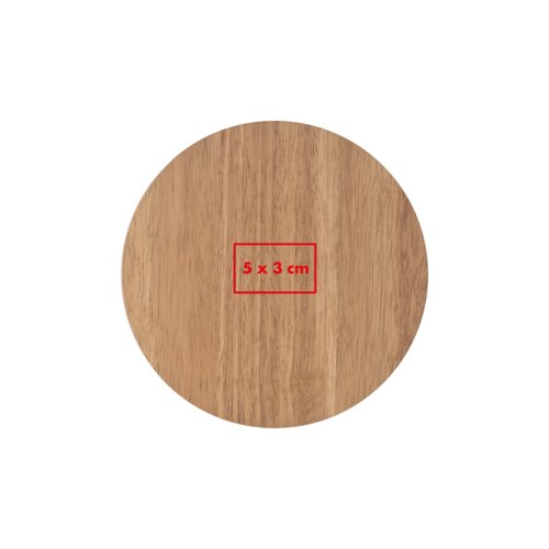 Tagliere per formaggi in legno di forma rotonda.