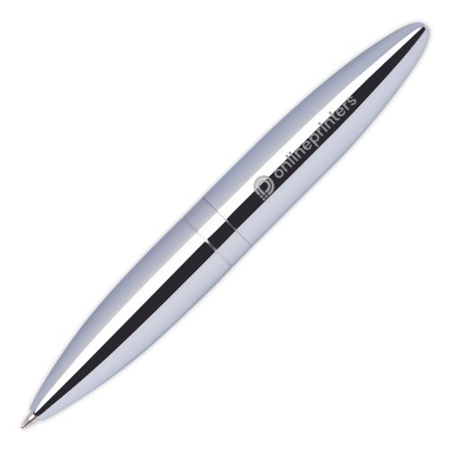 Penna a sfera in metallo argentato con clip.