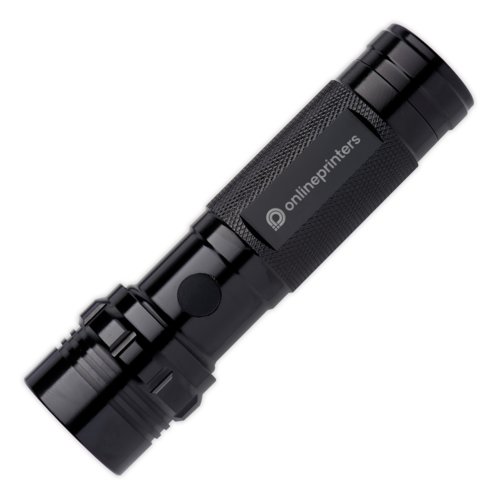 Set torcia e multiuso in metallo nero con impugnatura.