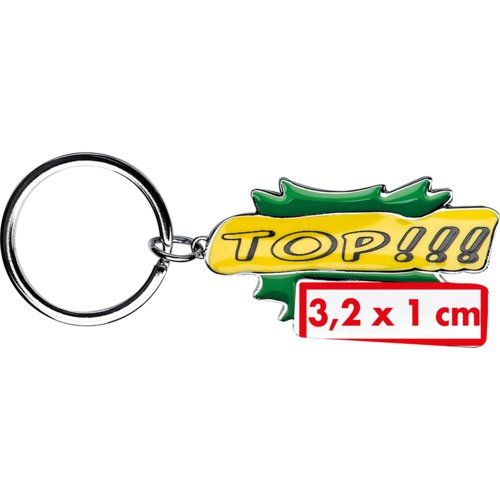 Portachiavi in metallo con ciondolo personalizzato e anello in metallo.