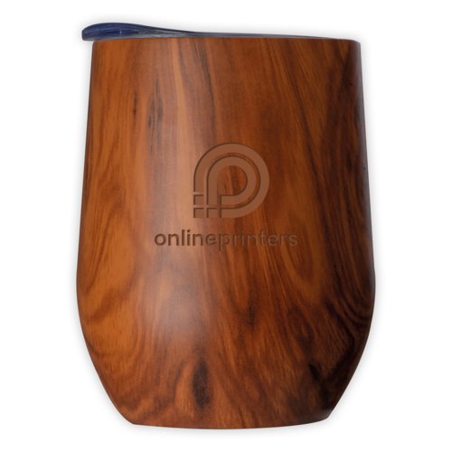 Tazza termica in legno con coperchio.