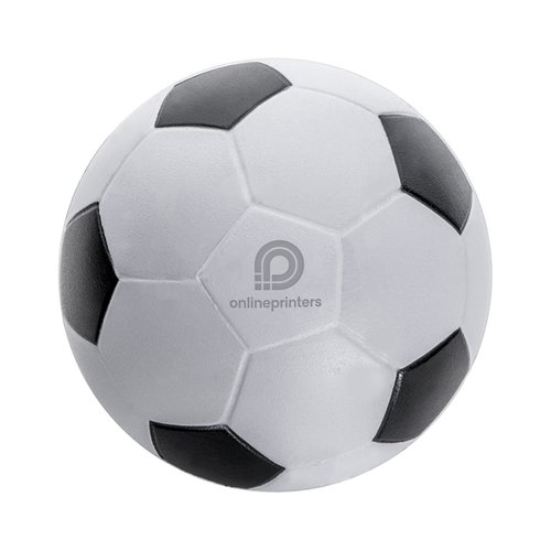 Palla antistress bianca in schiuma con design a pallone da calcio.