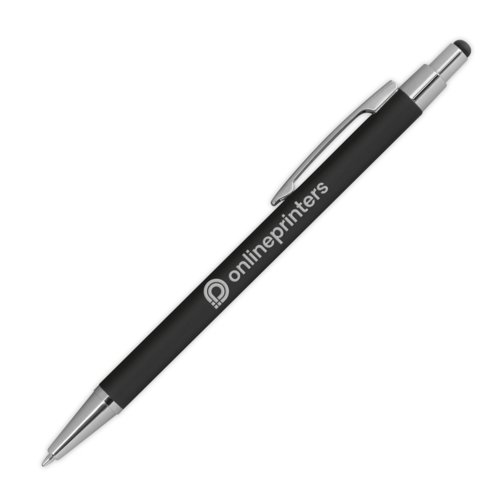 Penne a sfera in metallo nero con funzione touch e clip.
