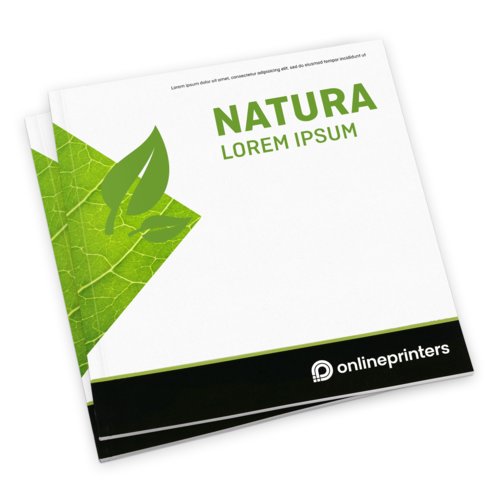 Cataloghi brossura incollata in carta ecologica/naturale, Quadrato, A4-Quadrato 2