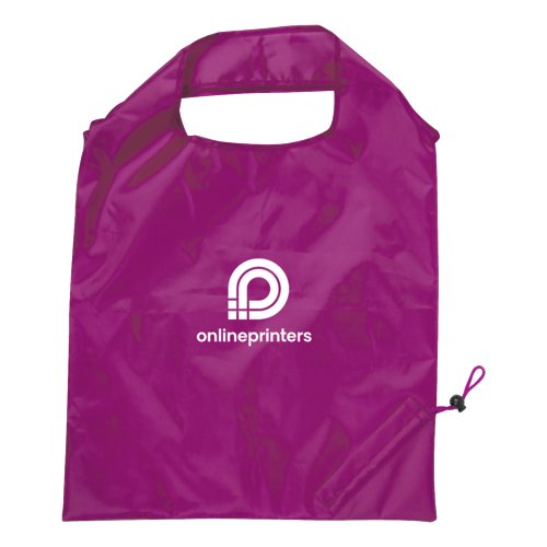 Borsa in tessuto di nylon viola con coulisse.