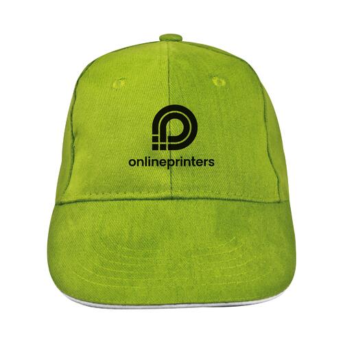 Cappellino da baseball a 6 pannelli in tessuto verde mela.
