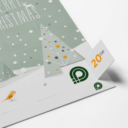 Calendario dell'Avvento in carta con sportelli apribili.