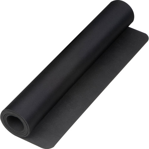 Tappetino da gioco nero in tessuto con base antiscivolo.