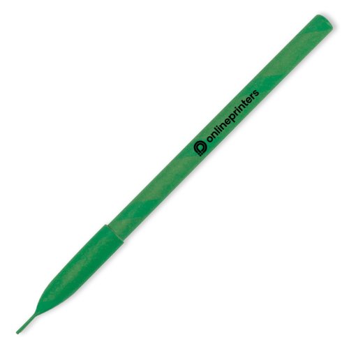 Penna a sfera in carta verde con inchiostro.